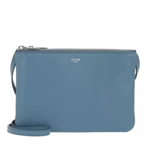 Celine Trio Handle Bag Leather Slate Blue Crossbody Bag