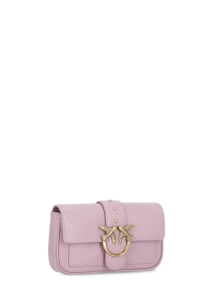 Pinko Hobo bags Purple Leather Shoulder Bag in roze