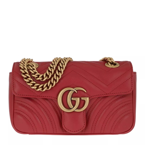 Gucci GG Marmont 2.0 Shoulder Bag Leather Red Crossbody Bag