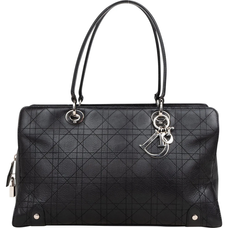 Christian Dior Tote Christian Dior Stitching Leather Cannage Handbag schwarz