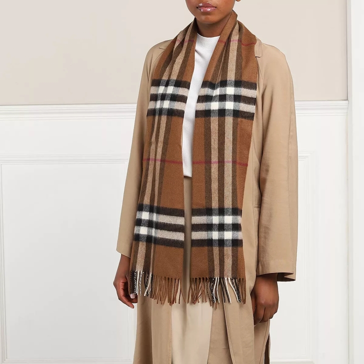 Burberry Giant Check Scarf Cashmere Birch Brown Kasjmier Sjaal