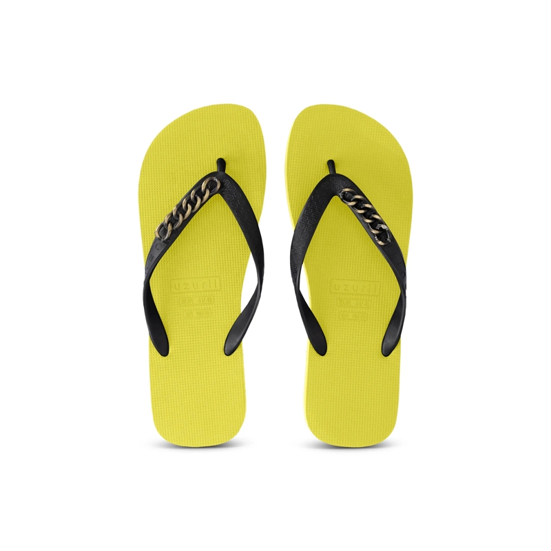 UZURII Flip Flops Zehentrenner Gold Small hell-grün