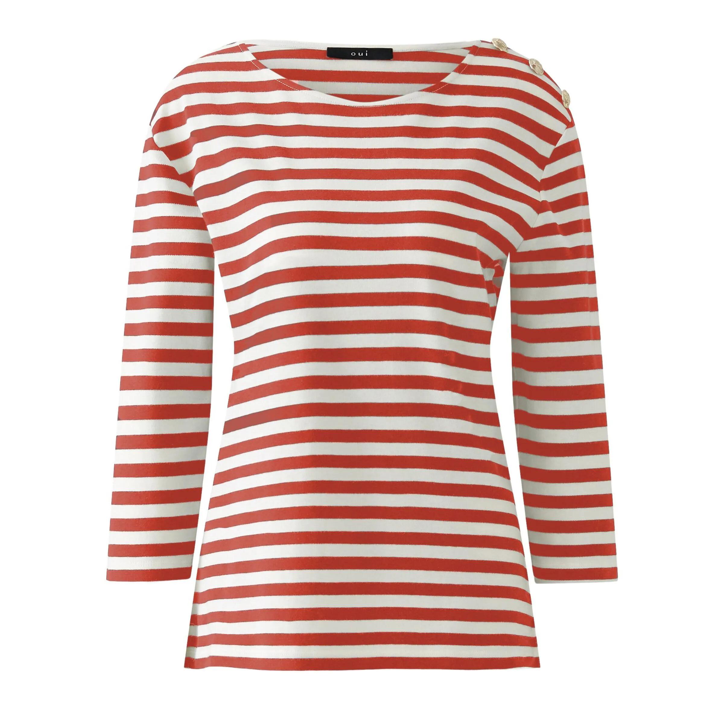 Thumbnail - Oui - T-Shirt SUNALA - Größe 34 DAMEN B - rot