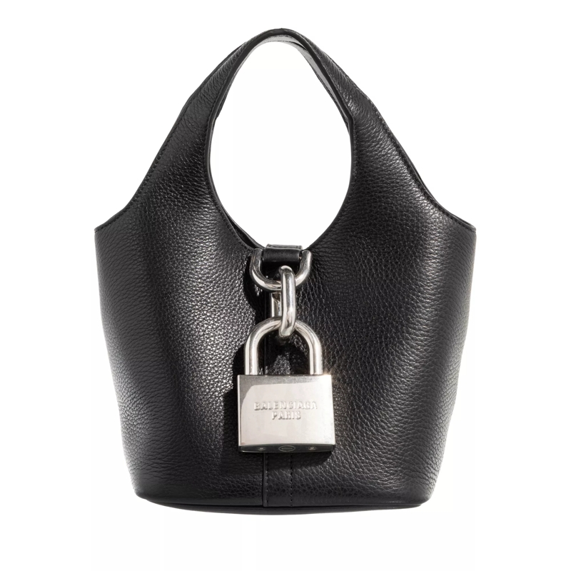 Balenciaga Bucket Bag Locker Handbag Leather Black