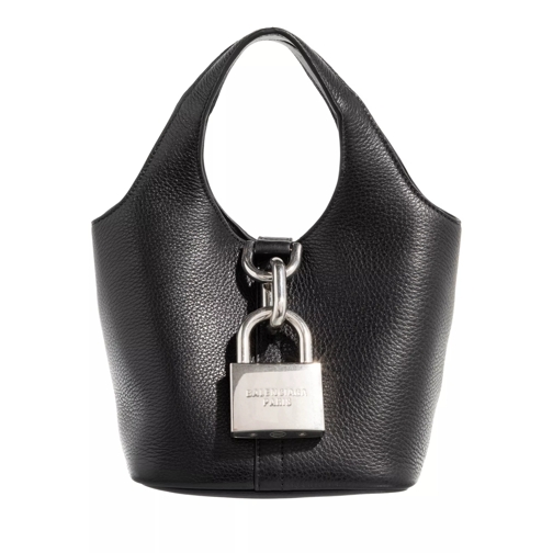 Balenciaga Locker Handbag Leather Black Bucket Bag