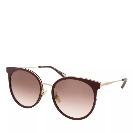 Chloé CH0060SK-003 56 Sunglass Woman Bio Acetate Burgundy-Gold-Brown Sunglasses