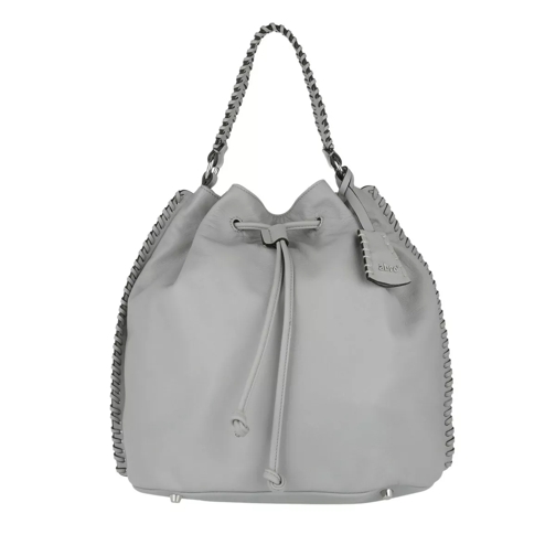 Abro Leather Velvet Bucket Bag Light Grey Buideltas