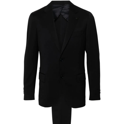 Lardini Anzugkombinationen Navy Blue Virgin Wool Suit Blue