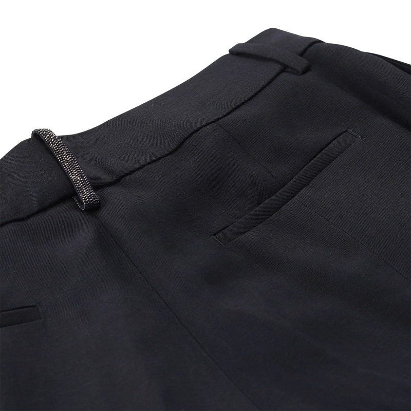 Fabiana Filippi Freizeithose Stoffhose aus Leinenmix blau(Image 5)