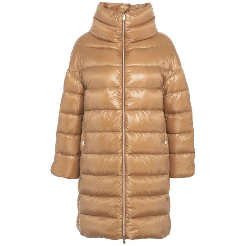 Herno Minikleid Puffer jacket with stand-up collar braun