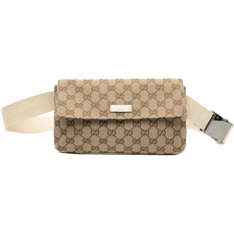 Gucci Gürteltasche GG Canvas Flap Belt Bag braun