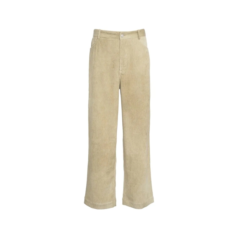 Roberto Collina Pantalon Wide-Leg Corduroy Trousers With Silhouette Neutrals