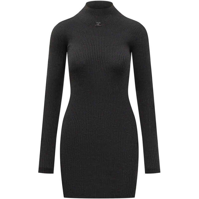 Courrèges Mini-robe Abito con Logo schwarz