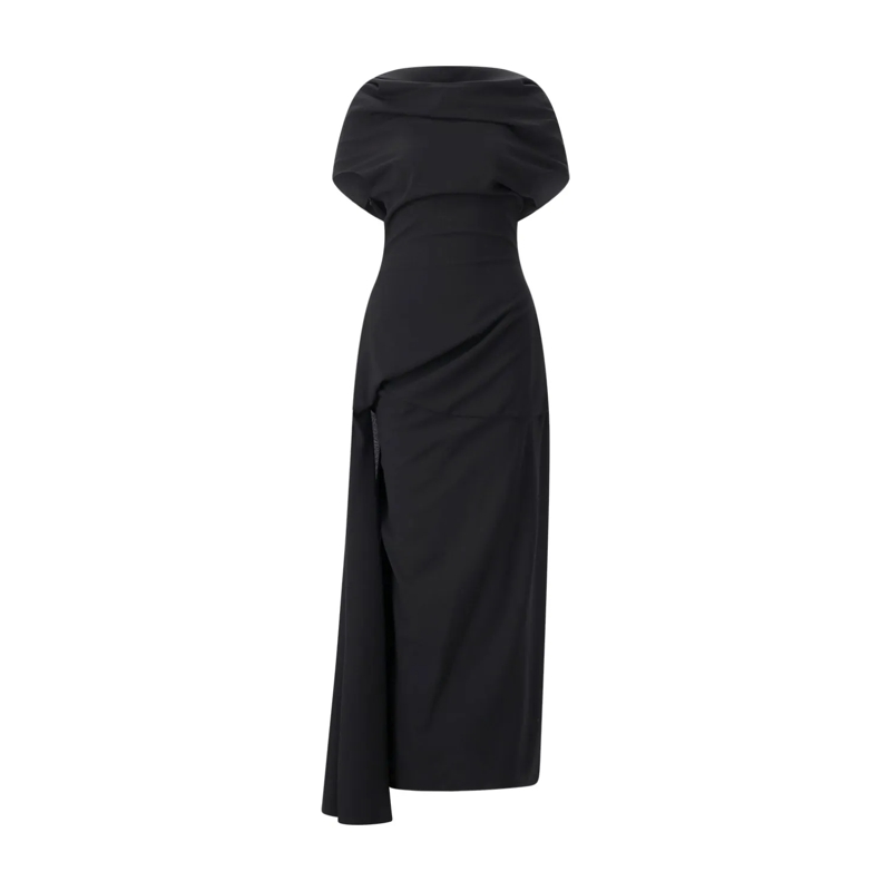 Magda Butrym Maxikleid Maxikleid aus Wolle schwarz
