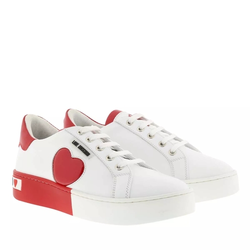 Love Moschino Sneaker Cassetta Bianco Rosso sneaker a piattaforma