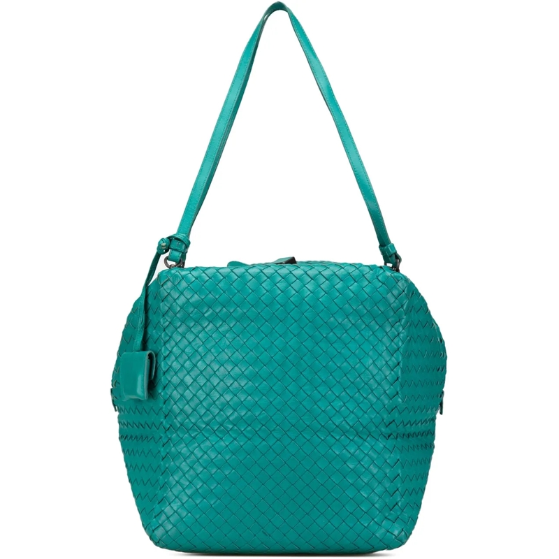 Bottega Veneta Schultertasche Nappa Intrecciato Cube Shoulder Bag blau