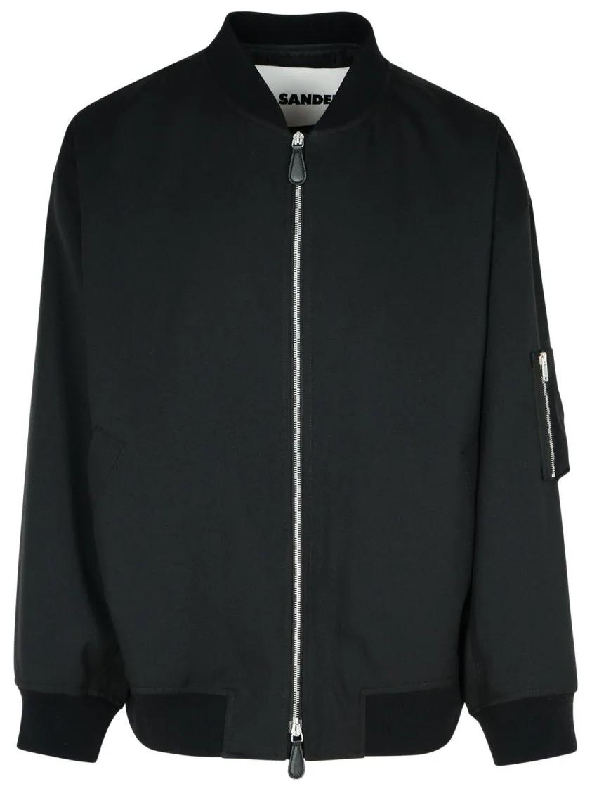 Jil Sander - Black Polyester Jacket - Größe 52 - schwarz