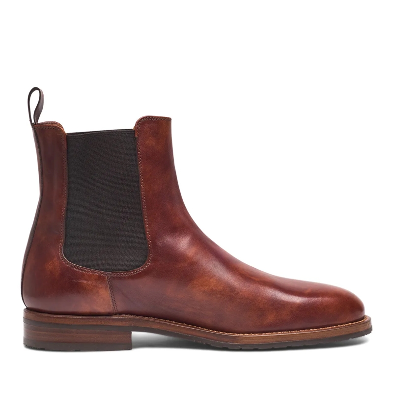 Heinrich Dinkelacker Bottes à lacets Chelsea Boots Luzern Plain TC mittel-braun