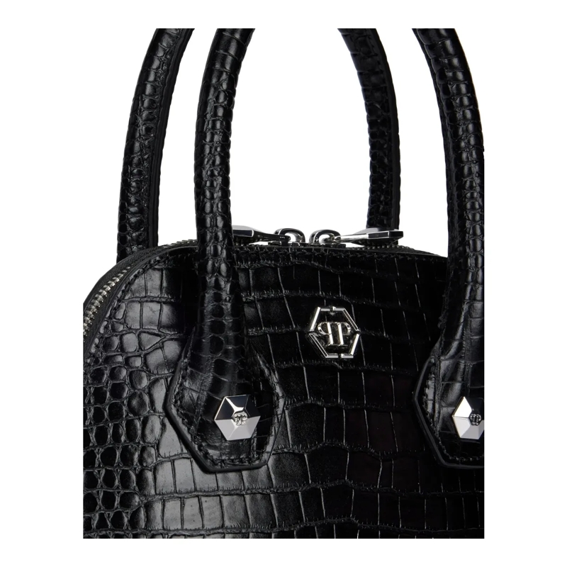 Philipp Plein Crossbody Bag Henkel Tasche Cocco Crocco Geprägt schwarz(Image 4)