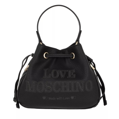 Love Moschino Logo Engraved Bucket Bag Nero Borsa a secchiello