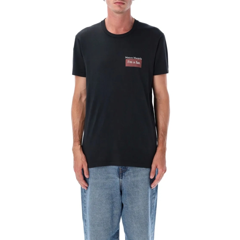 Maison Margiela T-Shirt Overdyed Cotton I’M A Fan T-Shirt Black
