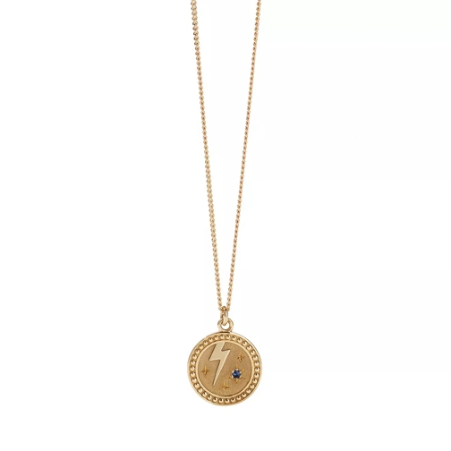 Meadowlark Amulet Necklace Strength Blue Sapphire Yellow Gold Medium Halsketting