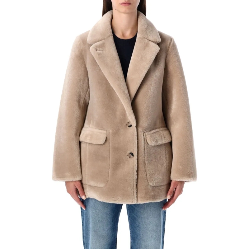 Urbancode  Reversible Faux Fur Coat With Suede Interior Neutrals