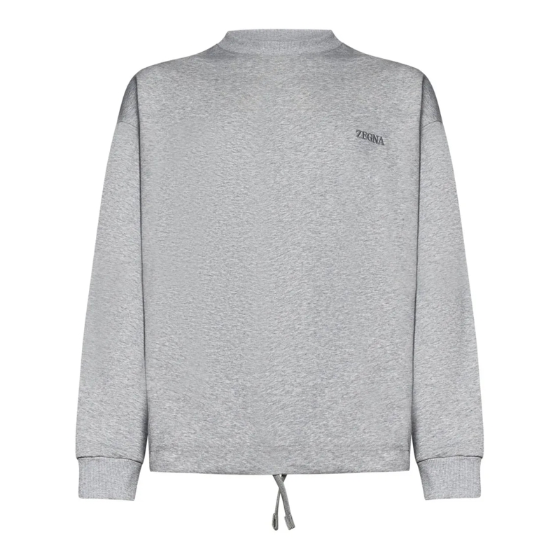 Zegna  Crewneck Sweatshirt With Embroidered Logo White
