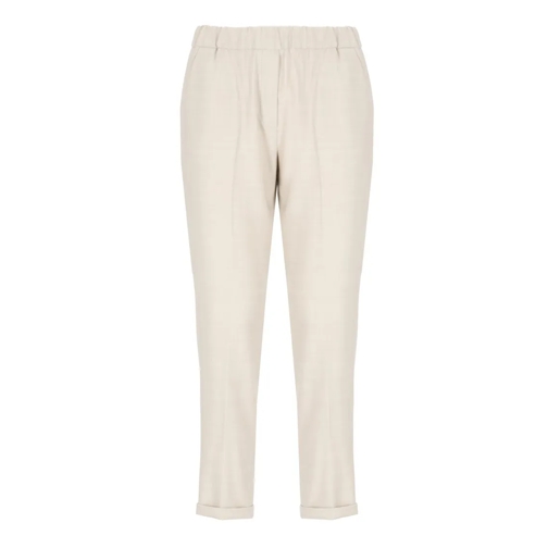 Antonelli  Rosalba Pants With Rolled Cuffs Neutrals