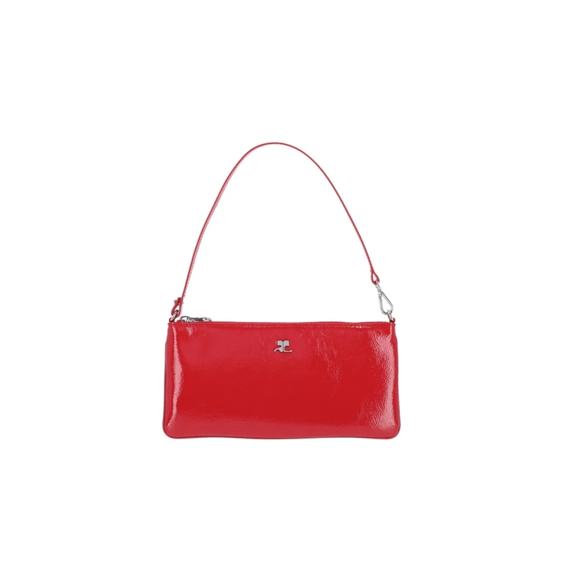 Courrèges Schultertasche Structured Red Bag With Minimalistic Design Red