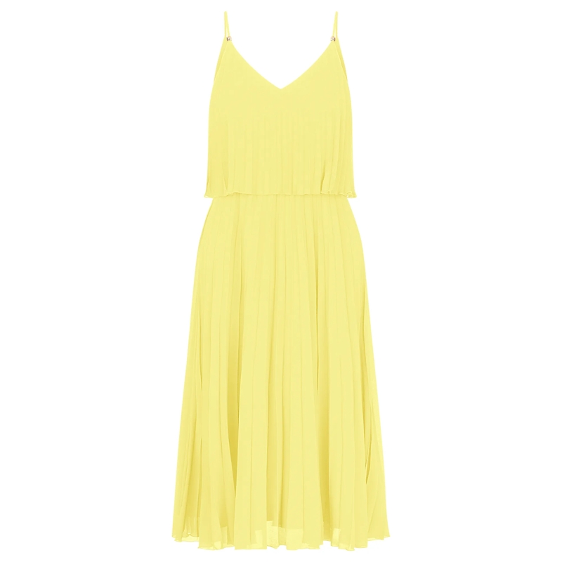 Apart Abendkleid kurzes Plisseekleid gelb