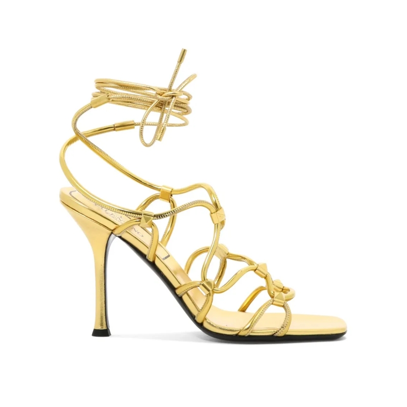 Valentino Garavani Sandalen Strappy Leather Sandals Gold