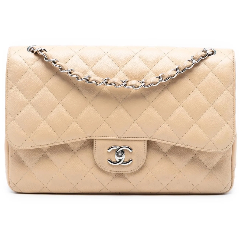 Chanel Schultertasche Jumbo Classic Caviar Double Flap braun