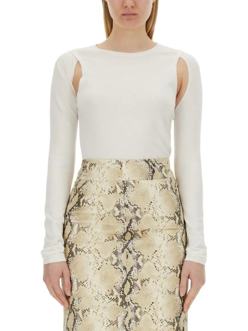 Thumbnail - Helmut Lang - Long-Sleeved Cut-Out Top With Edgy Silhouette - Größe M -