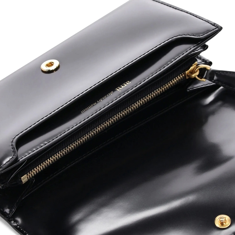 AMI Paris Portemonnaie mit Zip-Around-Reißverschluss Portemonnaie aus Leder schwarz(Image 4)