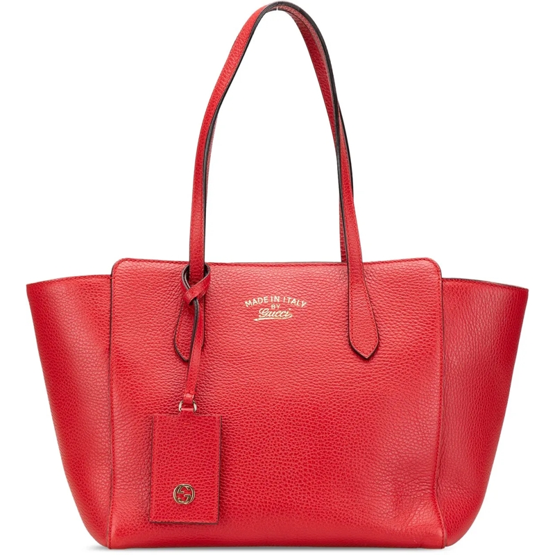 Gucci Shopper Medium Leather Swing Tote rot