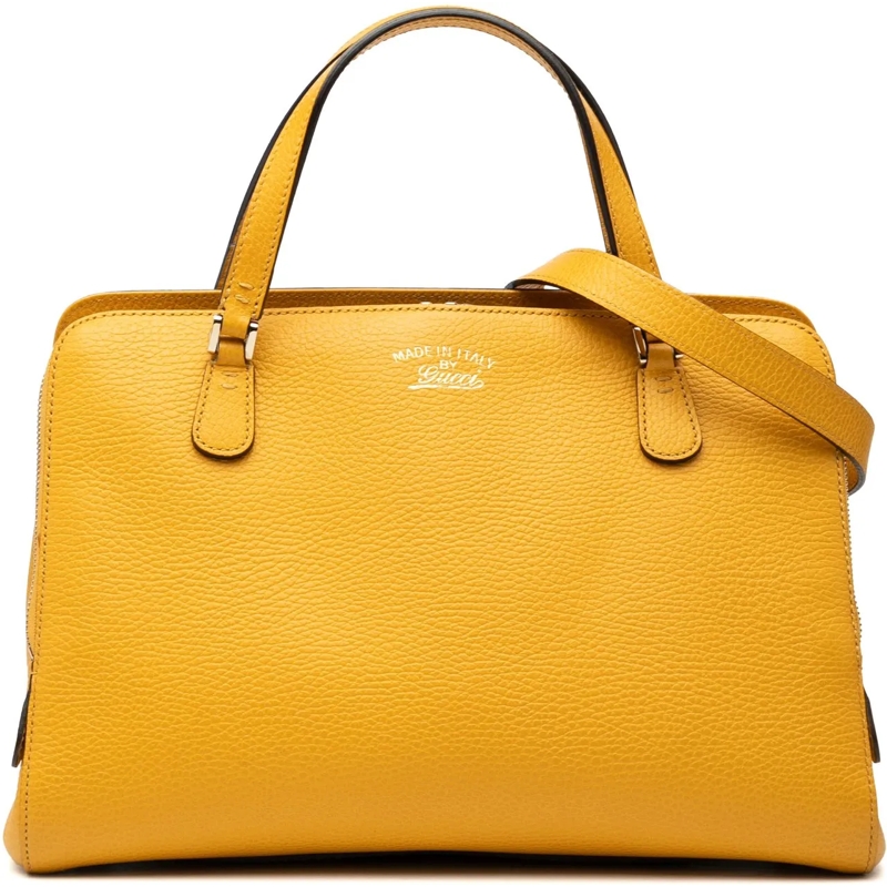 Gucci Sac à bandoulière Calfskin Swing Top Handle Satchel gelb