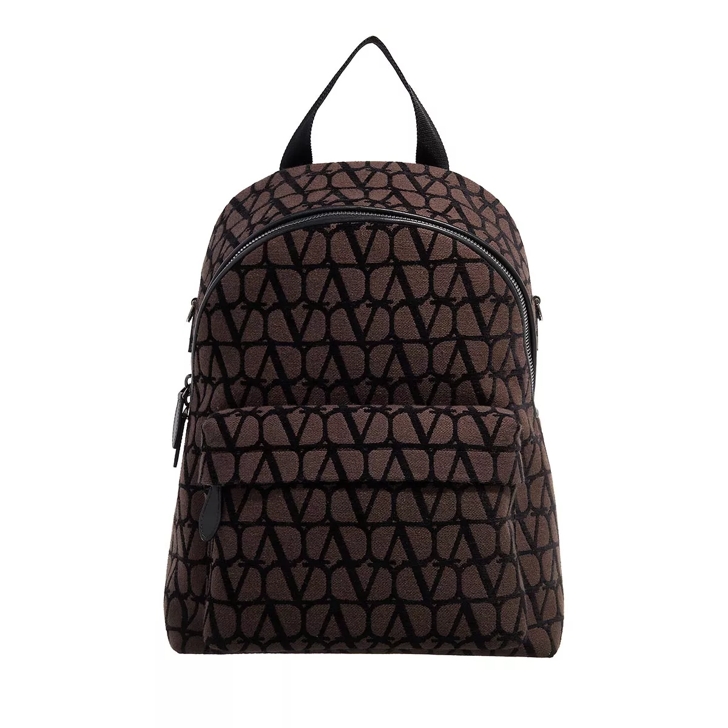 Valentino Garavani Men's Toile Iconographe Backpack with Leather Detailing - Black - Backpacks