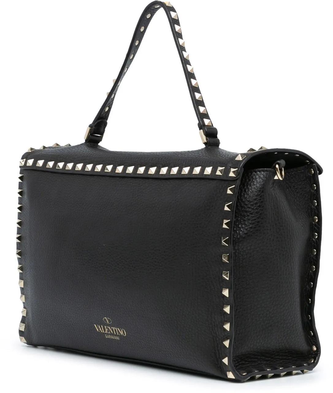 Valentino Garavani Crossbody bags 2010-2023 Rockstud Top Handle Satchel in zwart