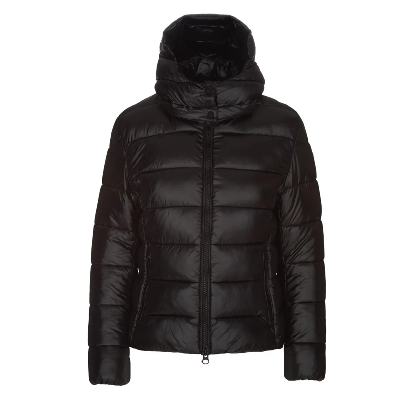 Save the Duck  Quilted Tailored Jacket With Removable Hood Black