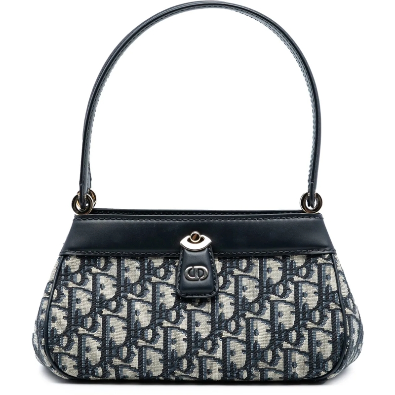 Christian Dior Schultertasche Oblique Canvas Key Shoulder Bag blau