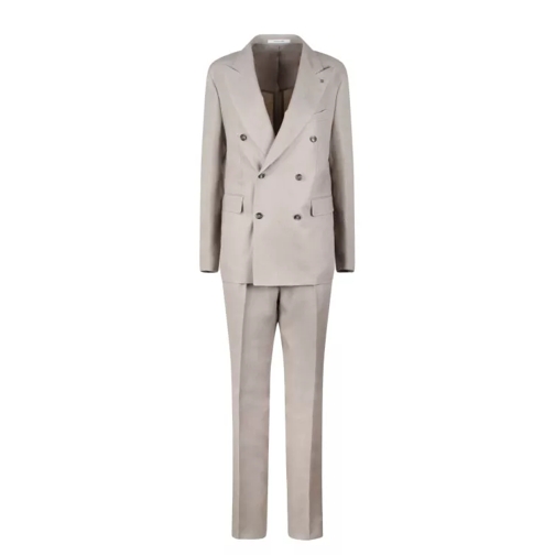 Tagliatore Linen Double-Breasted Tailored Suit Neutrals 