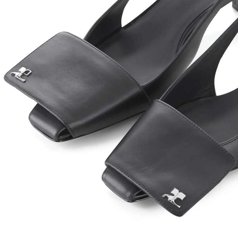 Courrèges Chaussures à lacets Pumps mit Logo schwarz(Image 3)