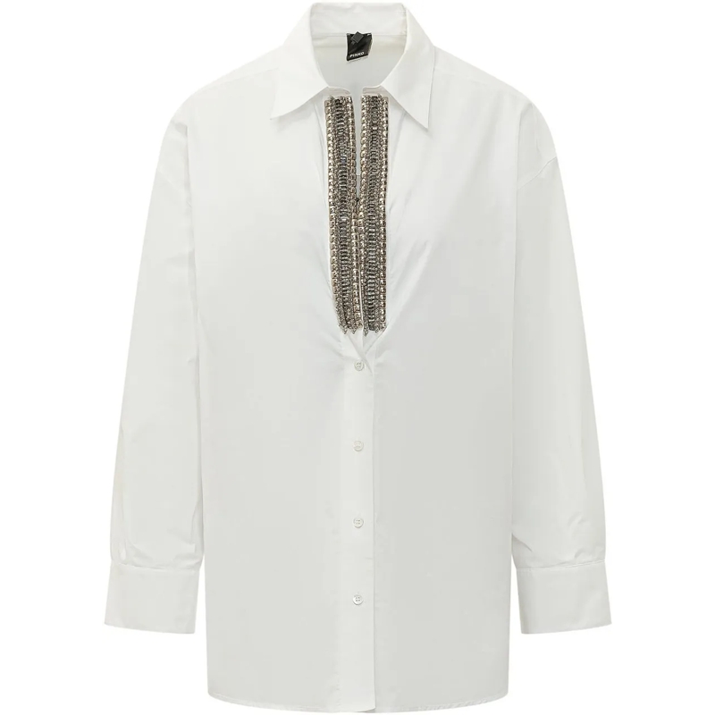 Pinko Bluse Capirai Camicia con Applicazioni weiß