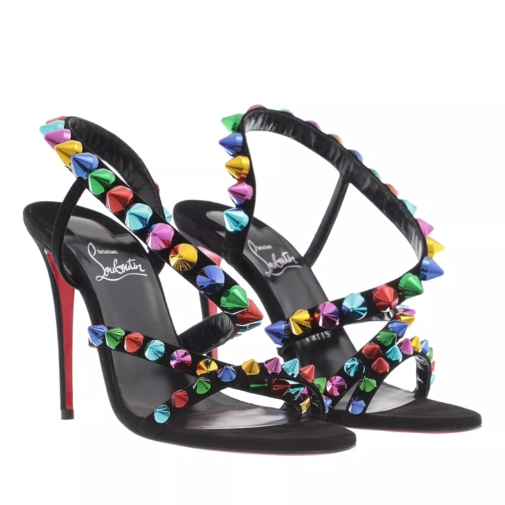 Christian Louboutin Black Spikita Strap 100 Heeled Sandals