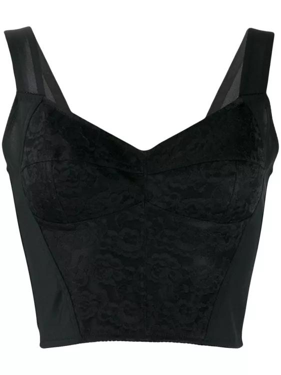 Dolce&Gabbana Black Lace Bustier Top Black