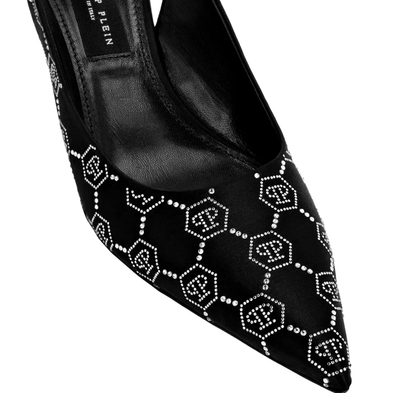Philipp Plein Pumps Slingback-Schuhe Monogram Mit Schmucksteinen schwarz(Image 4)