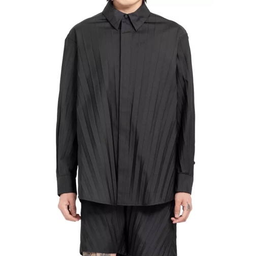 Valentino Pleated Nylon Shirt Black 