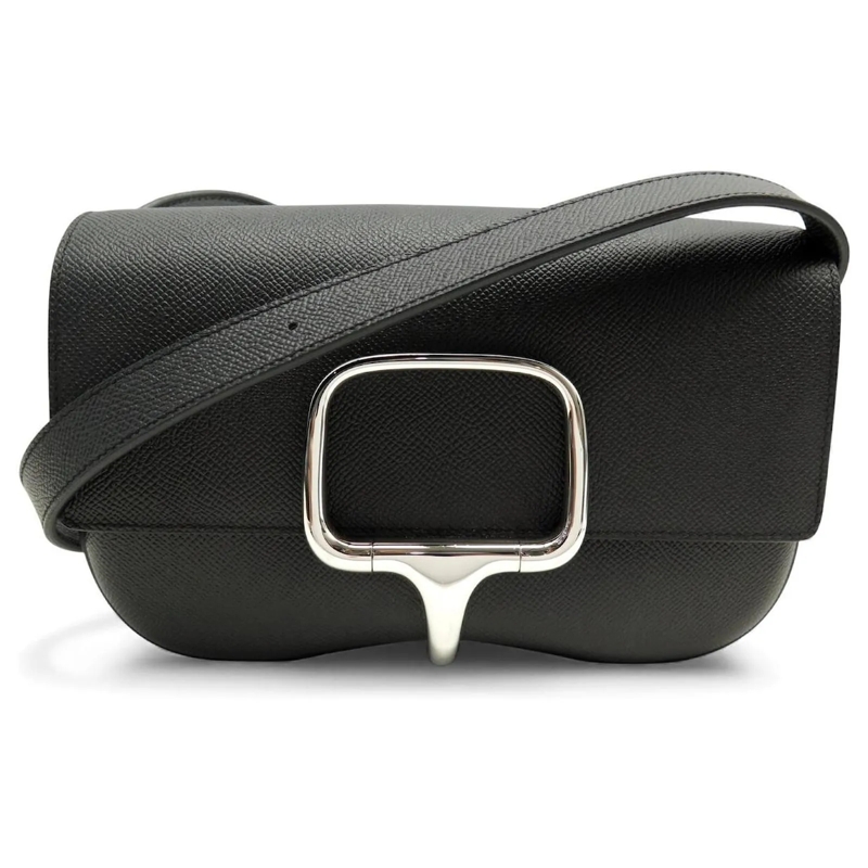 Hermès Schultertasche NEUE HERMES DELLA CAVALLERIA EPSOM LEDER SCHWARZE  schwarz