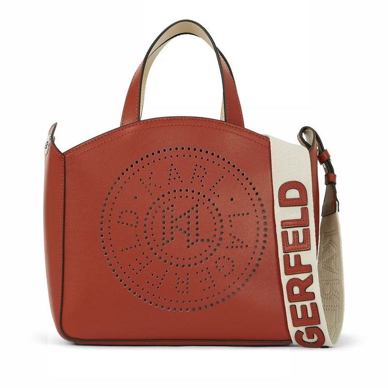 Karl Lagerfeld Shopper K/CIRCLE KLEINE TOTE-BAG MIT LOCHMUSTER rot